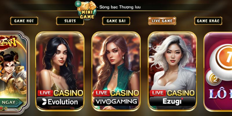 Live game là nơi bạn sẽ cảm nhận được không khí của sòng bài Las Vegas