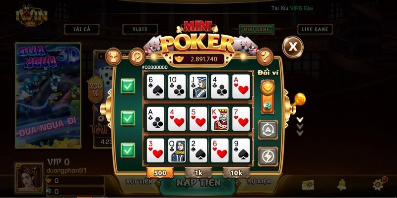 Thực hiện đúng các bước tham gia cá cược mini game Poker online